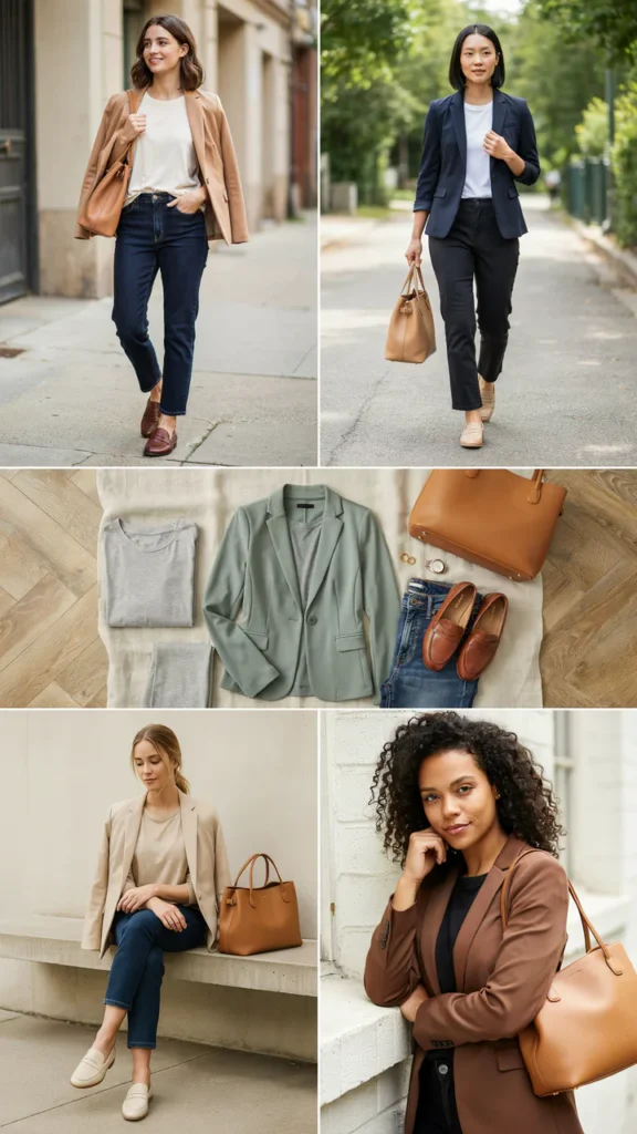 Smart T-Shirt with Blazer and Jeans