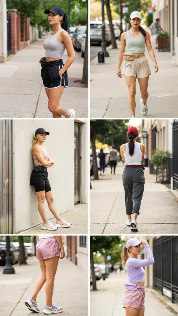  Sporty Crop Top with Track Shorts