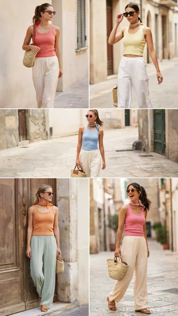 Bright Tank with Palazzo Pants