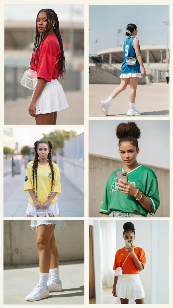 White Skirt with a Bright Jersey