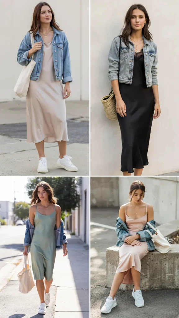 Slip Dress with Sneakers