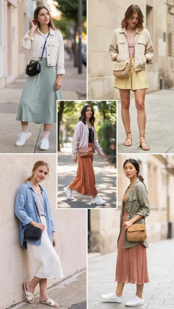 Light Jacket with Tank Top and Skirt