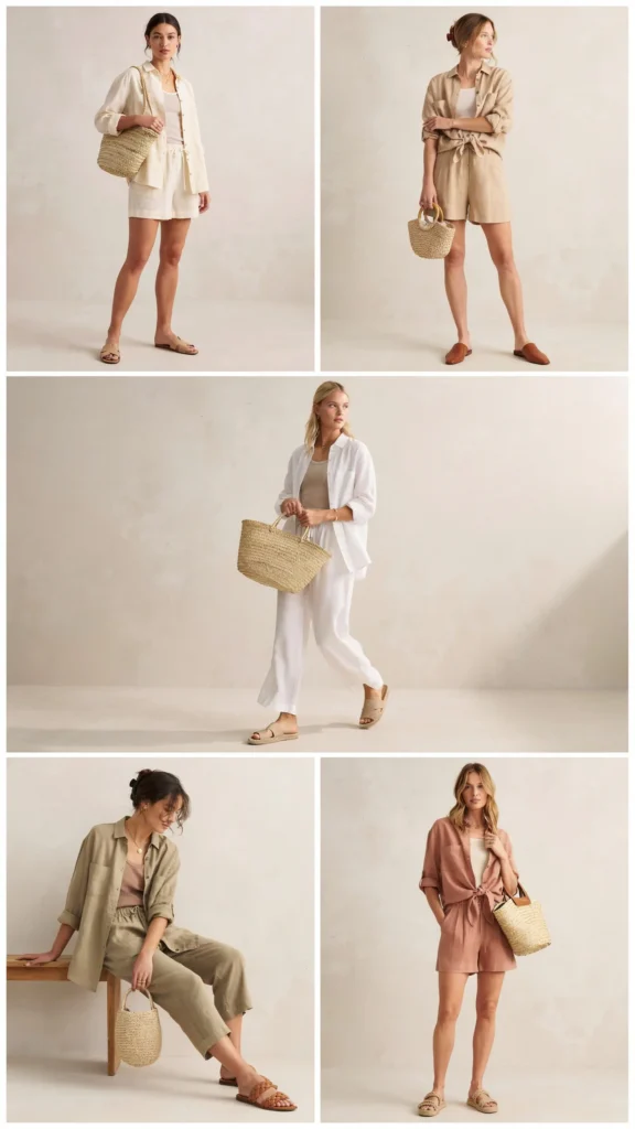 Linen Shirt with Matching Linen Shorts