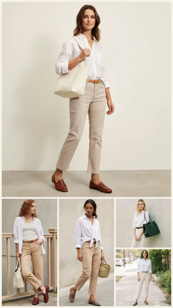 Linen Shirt with Straight-Leg Pants