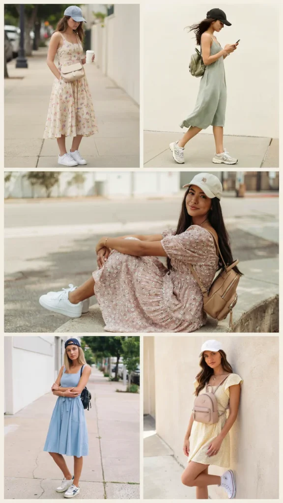 Flowy Sundress with a Baseball Cap