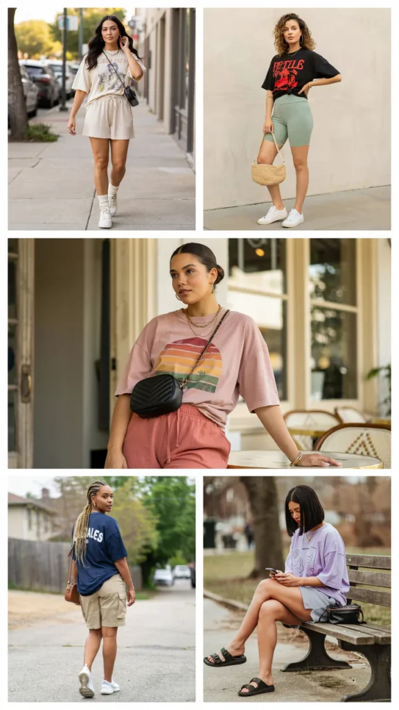 Plus-Size Friendly Oversized Tee with Soft Shorts