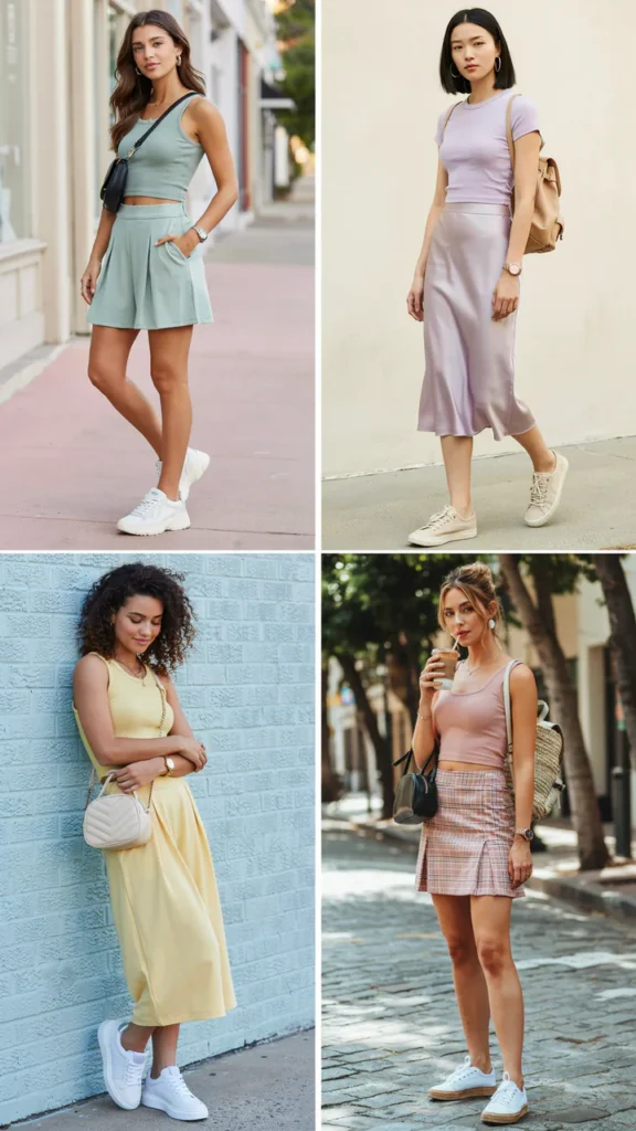 Matching Skirt Set with Sneakers