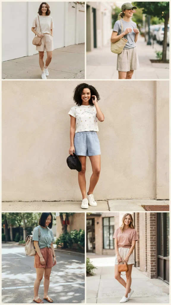 4. Graphic Tee with Linen Shorts