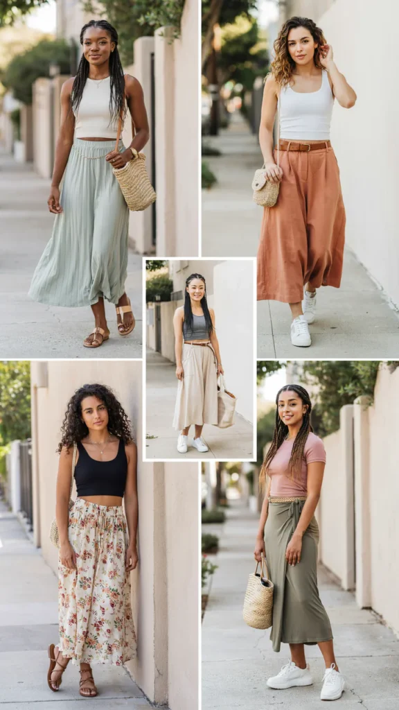 Maxi Skirt with Fitted Crop Top