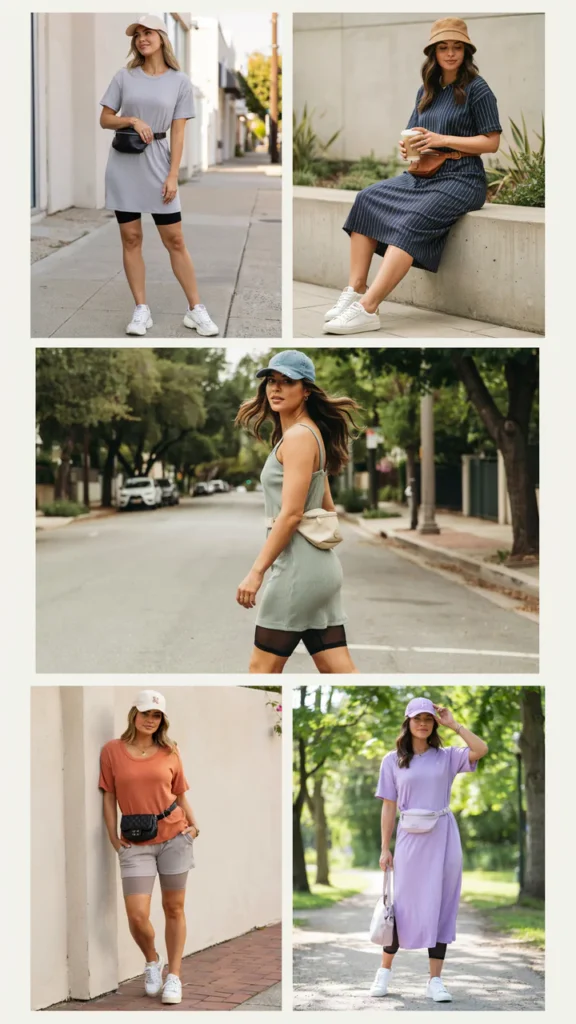 Sporty Jersey Dress with Sneakers