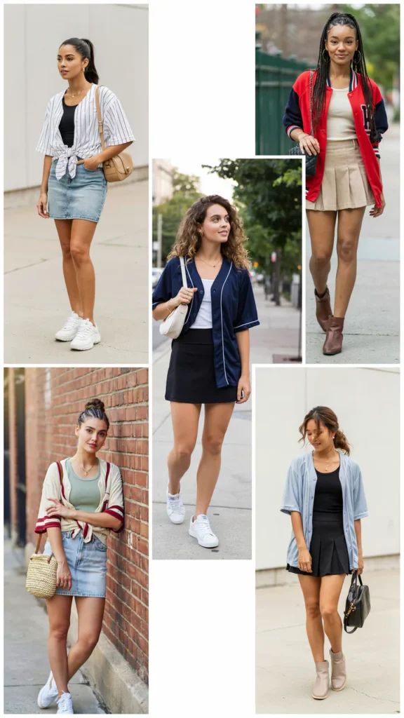 Baseball Jersey with Mini Skirt