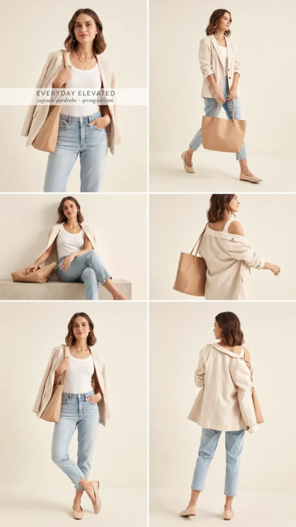 White Tank Top with Light Blue Straight Jeans