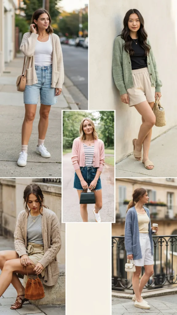 Soft Cardigan with Shorts
