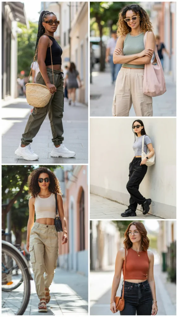 Crop Top with Cargo Pants