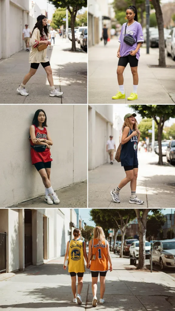 Basketball Jersey with Biker Shorts