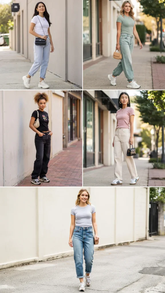 Baby Tee with Baggy Jeans