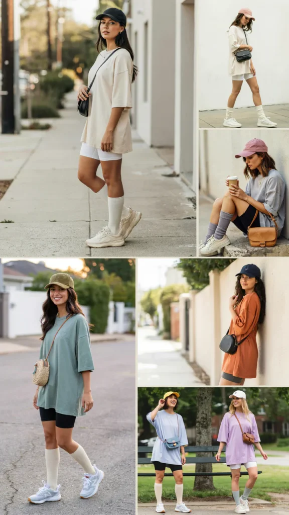 Oversized T-Shirt Dress with Sneakers