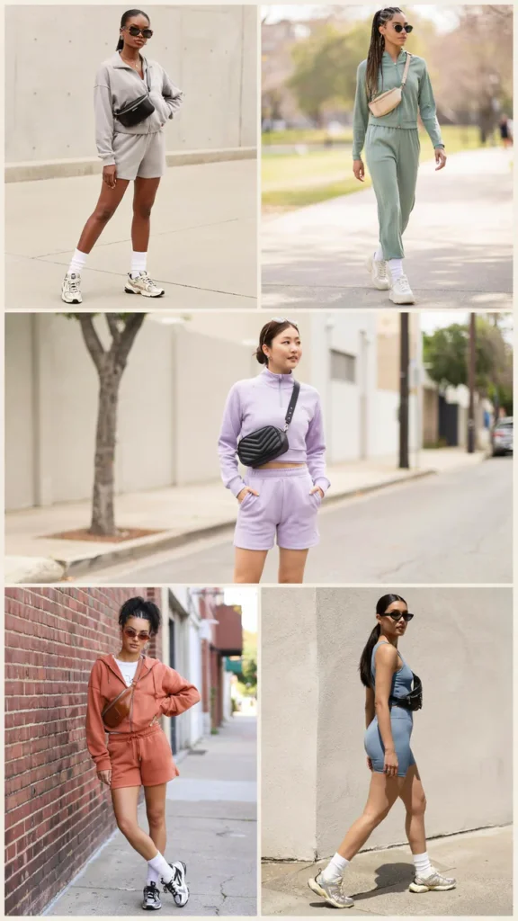 Sporty Tracksuit Shorts Set