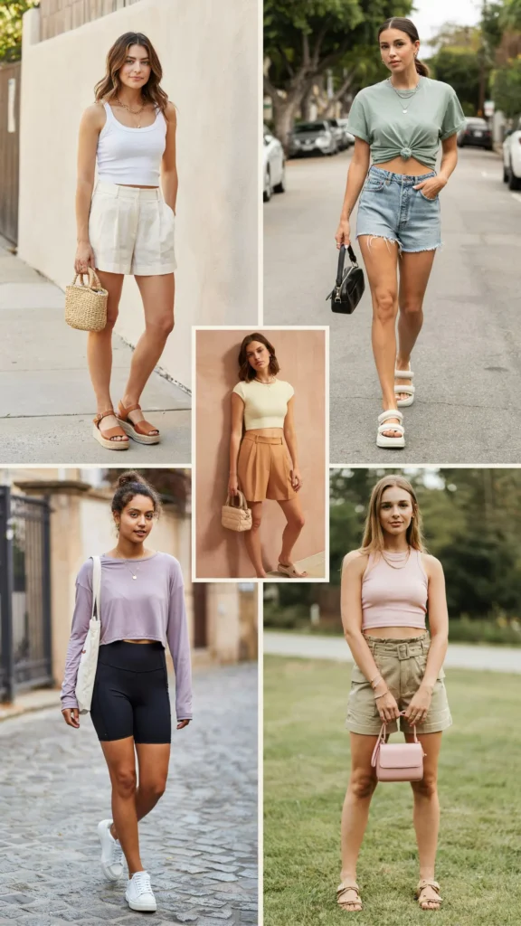 Crop Top with High-Waist Shorts
