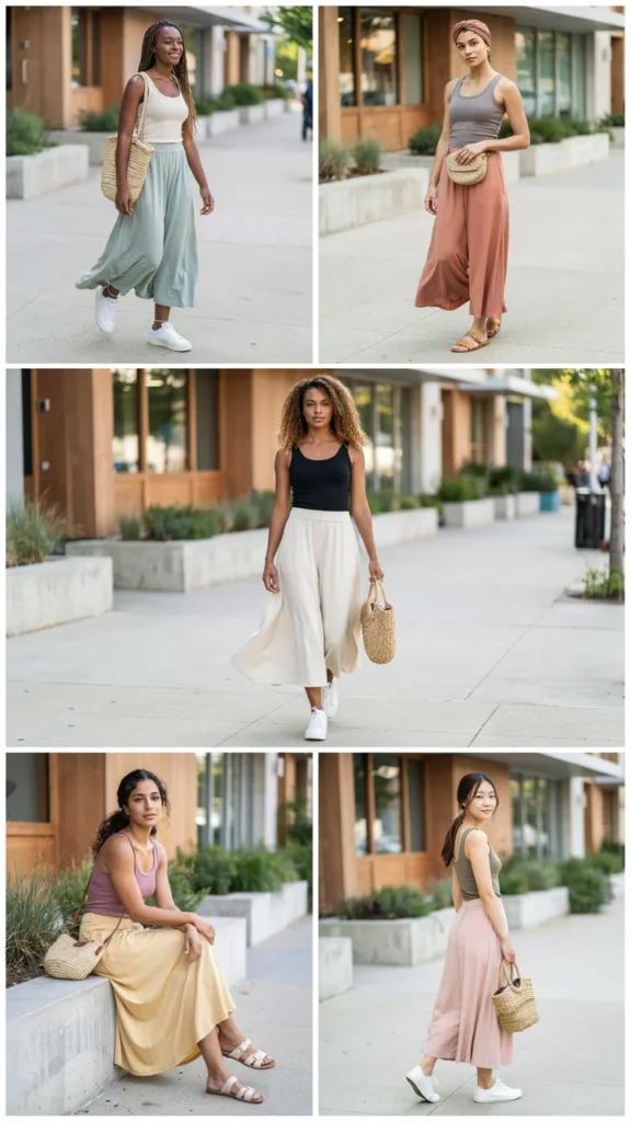 Maxi Skirt with a Fitted Tank Top