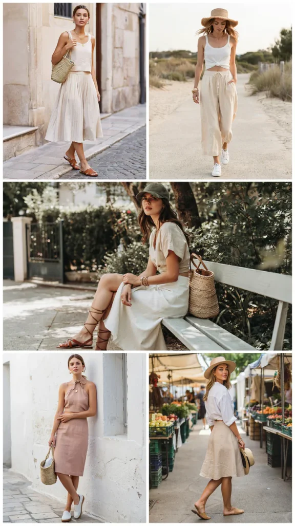 Linen Skirt with a Linen Crop Top