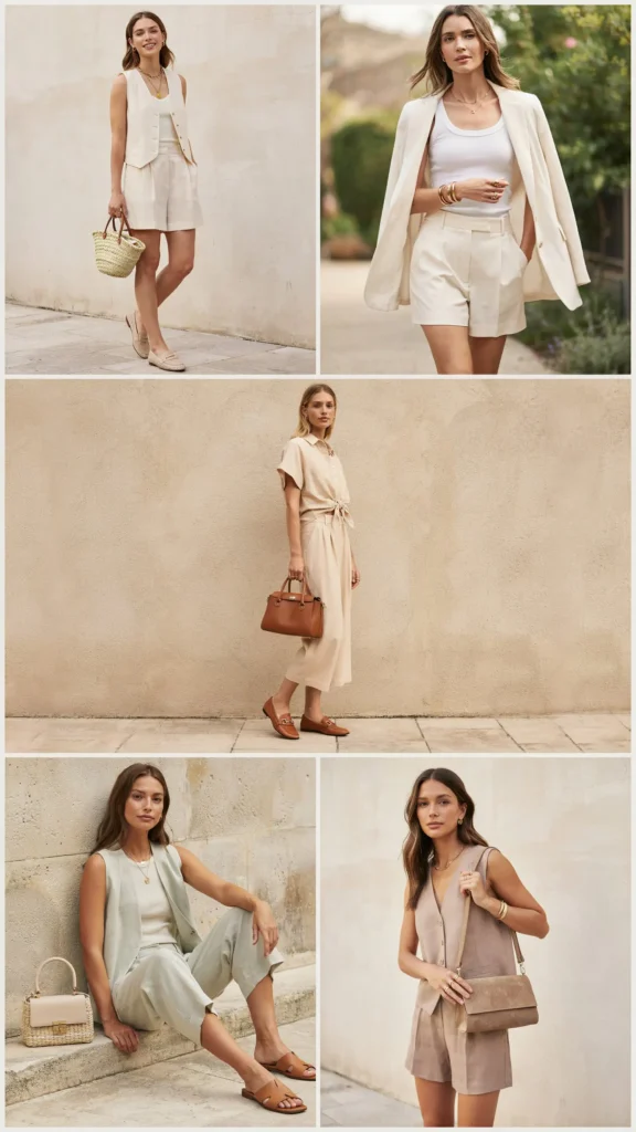 Button Vest with Matching Shorts