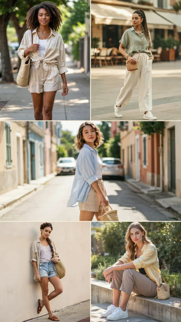 Linen Shirt with Shorts