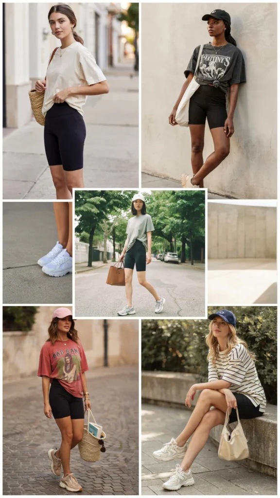 Oversized T-Shirt with Biker Shorts