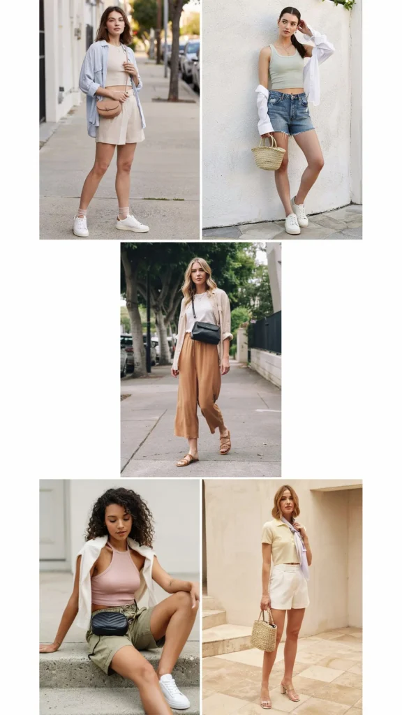 Crop Top with High-Waisted Shorts